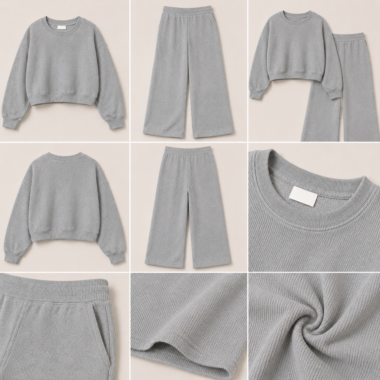 Heather Grey Cotton Lounge Set