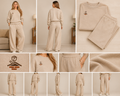 Natural Sand Cotton Fleece Sweat Set